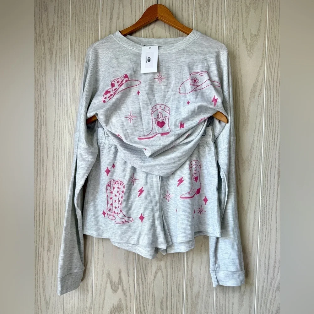 Phil Love Heather Grey Western Lounge Set Size L NWT - Picture 2 of 9